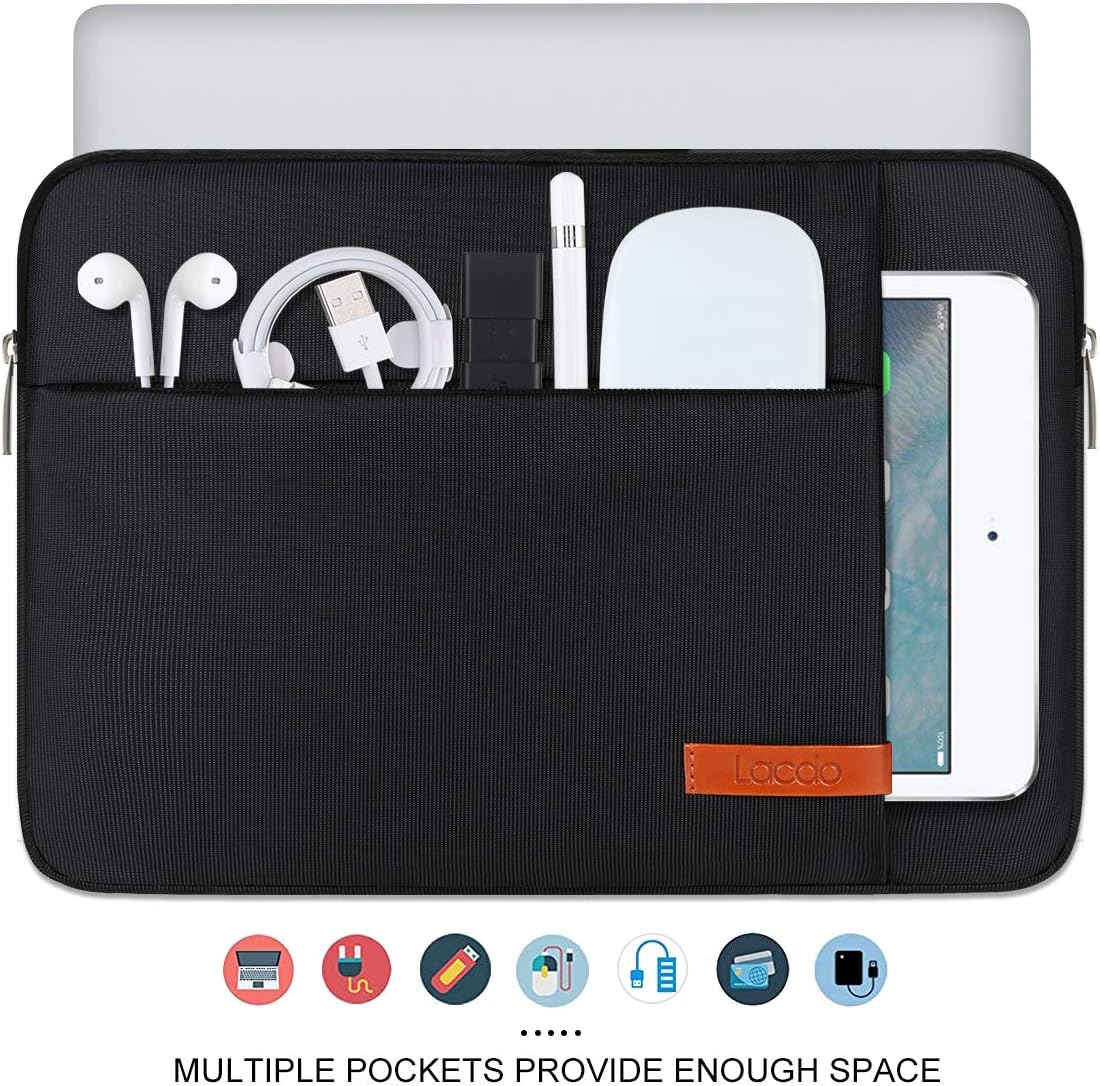 Lacdo Laptop Sleeve Case for 16 inch New MacBook Pro M4/M3/M2/M1 Pro/Max A3403 A3186 A2991 A2780 A2485 A2141 2024-2019 | 15 inch Microsoft Surface Laptop 7th Copilot+PC, 6 5 4 3 Computer Bag, Black