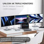 Minisopuru Upgrade DisplayLink Docking Station Triple Monitor with 140W Power Adapter,45W Charging,Docking Station for MacBook M4/M3/M2/M1/Windows/Thunderbolt 5/4 (3XHDMI,2X DisplayPort,5X USB,TF/SD)