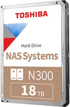 Toshiba N300 18TB NAS 3.5-Inch Internal Hard Drive - CMR SATA 6 Gb/s 7200 RPM 512 MB Cache - HDWG51JXZSTA