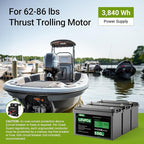 HQST LiFePO4 Battery 100ah Lithium Battery, 12V Lithium Iron Phosphate Battery Deep Cycle Marine Battery, 10 Year Lifetime with Low & High Temp Protection for RV, Trolling Motor, Boat-3 Pack