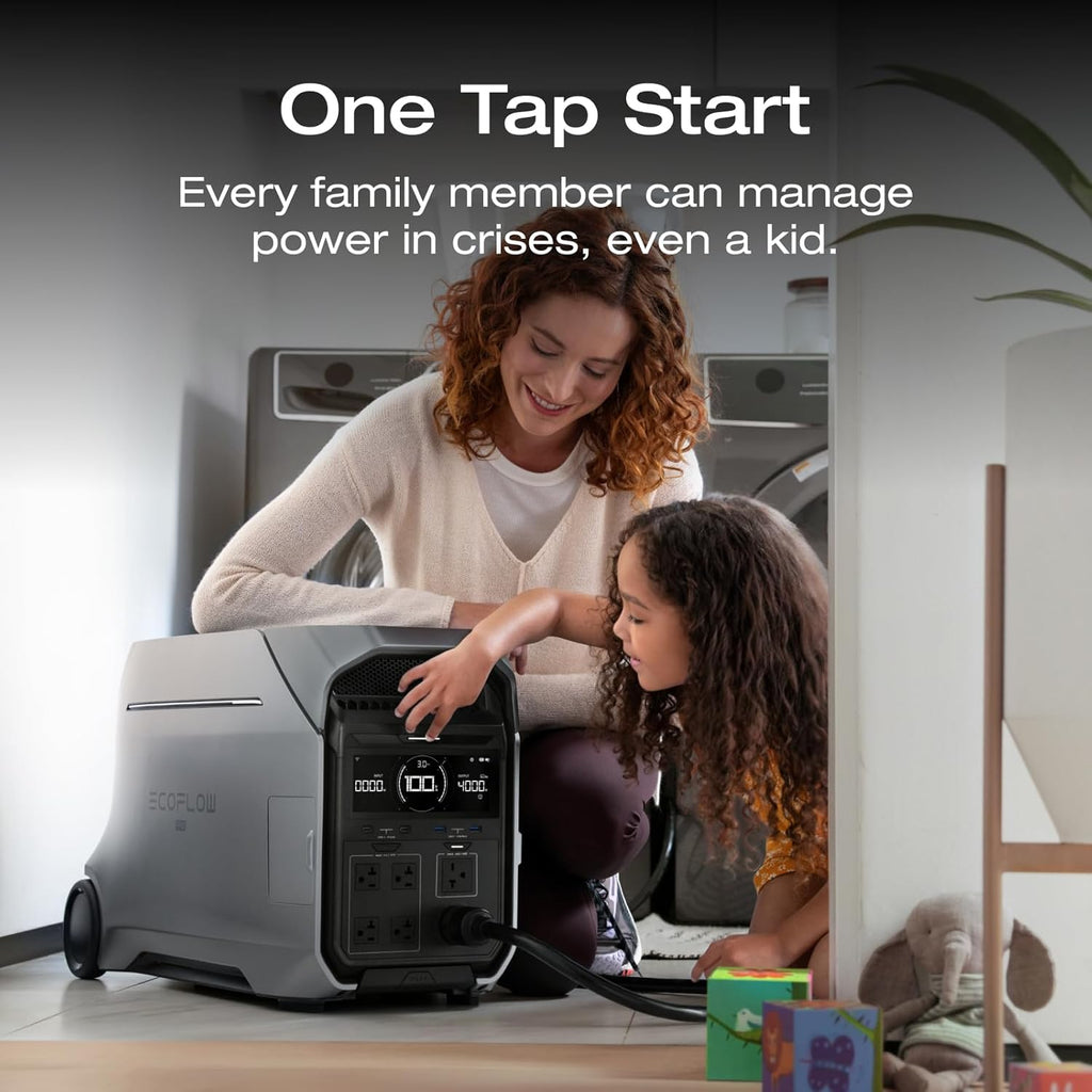 EF ECOFLOW DELTA Pro 3 Portable Power Station, 4096Wh LFP Battery, Expandable to 48kWh, 120/240V 4000W AC Output, Solar Generator for Home Use, Camping Accessories, Emergencies, Power Outages, RVs