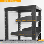 RIVECO 2U Server Rack Shelves for 19" Network Cabinet, Rack Mount Vented Cantilever Trays for Deep IT & Audio Equipment, 18" Depth, 2 PCS Black