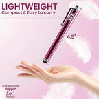 TCD 10 Pack Stylus Pen for Touch Screen, Universal Capacitive Digital Stylus Pen for iPad, iPhone, Tablet, Laptop – Premium Thick Styluses for All Touchscreen Devices with Rubber Tip, Hot Pink