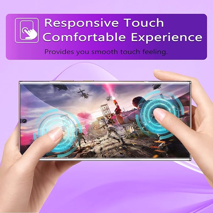 [2+2 Pack] Lesakit Anti-Blue Light Privacy Screen Protector for Samsung Galaxy Note 20 Ultra 6.9 inch with 2 Pack Camera Lens Protector, [Support Fingerprint ID] Anti Spy TPU Flexible Screen Protector- Purple