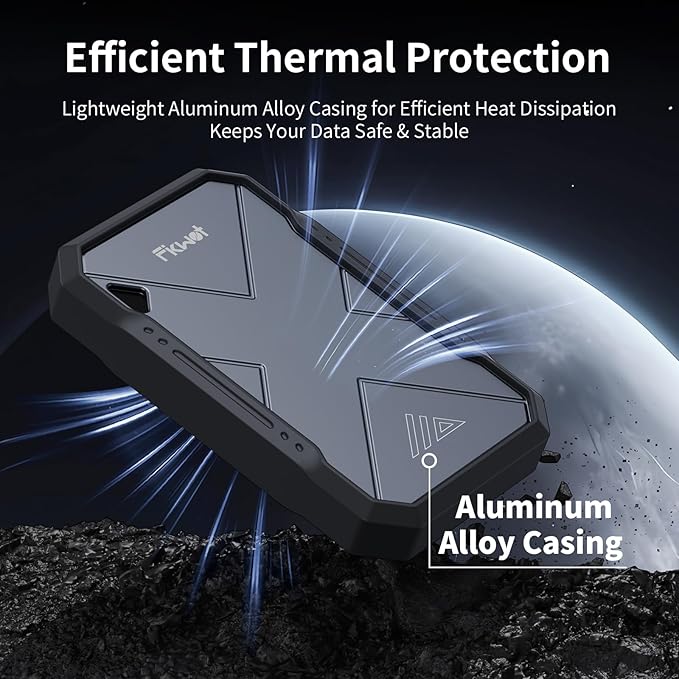 2TB Portable SSD, Up to 2050MB/s, USB 3.2 Gen2 USB-C, IP68 Water & Dust Resistant, Shockproof, External Solid State Drive for Smart TV, Cameras, iPhone 16/15, Windows, Mac and Other Devices (FP90)