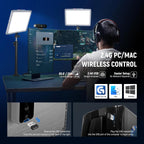 NEEWER GL1 PRO 15.5" Key Light Streaming Light, Video Light with 2.4G PC/Mac iOS/Android APP Control, 2800LM LED Panel Light with Desk Clamp Compatible with Elgato Stream Deck for Gaming Zoom, Silver