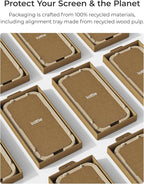 iOttie Terra iPhone 16 Pro Tempered Glass Screen Protector Military Grade 9H Hardness Shatterproof Scratch Resistant, Edge to Edge Protection Easy Bubble Free Install, 2 Pack