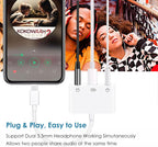 USB C to 3.5mm Audio Adapter, 3-in-1 Aux to USB C Headphone Splitter with PD Fast Charging, 3.5mm to USB C Headphone Jack Adapter Compatible with iPhone 15/16, iPad Pro, Galaxy S24/S23, and More