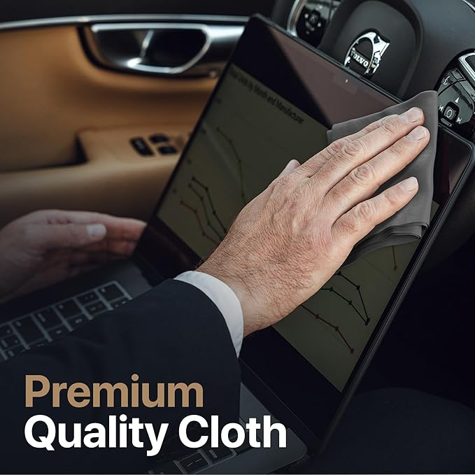 Kuzy Premium Microfiber MacBook Screen Cleaner and Keyboard Protector - Anti-Imprint Laptop Cleaning Cloth for MacBook Pro 16" and MacBook Air 15", Scratch-Free, 13 x 8.5 inches, 1 Pack - Gray