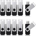Aiibe 8GB Flash Drive 10 Pack 8GB USB Flash Drives Thumb Drive Bulk USB 2.0 Memory Stick USB Drive, Black