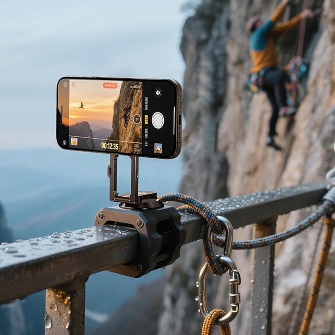 ULANZI MA50 Magnetic Phone Holder for Magsafe, Aluminium Adjustable Dual Magnetic Phone Tripod Stand with 1/4" Screw Hole for Selfie Sticks, Magic Arm, Compatible with iphone12 13 14 15 16 Series