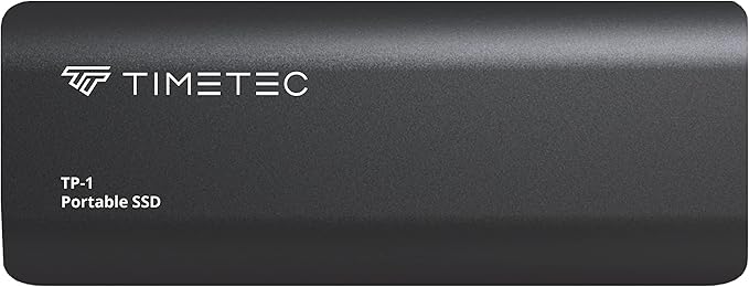 Timetec 2TB Portable External SSD USB3.2 Gen2 Type C Up to 550MB/s Ultra-Light Aluminum Mini External Solid State Drive with USB C to A Cable/USB A to C Adapter for Desktops/Laptop/Mac/Mobile - Black
