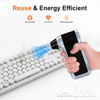 Electric Air Duster - 130000RPM Compressed Air Duster with Brushless Motor,3-Gear Speeds - Air Duster, 4pcs Nozzles - Mini Blower for Keyboard,Car,PC,Home Cleaning