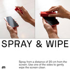 am Screen Cleaner Mist Spray with Microfiber Cloth Around – Alcohol-Free, Streak-Free Screen Cleaning Kit for Smartphones, Tablets, Laptops, Smart TVs & Car Screens, 1 Pack, Green