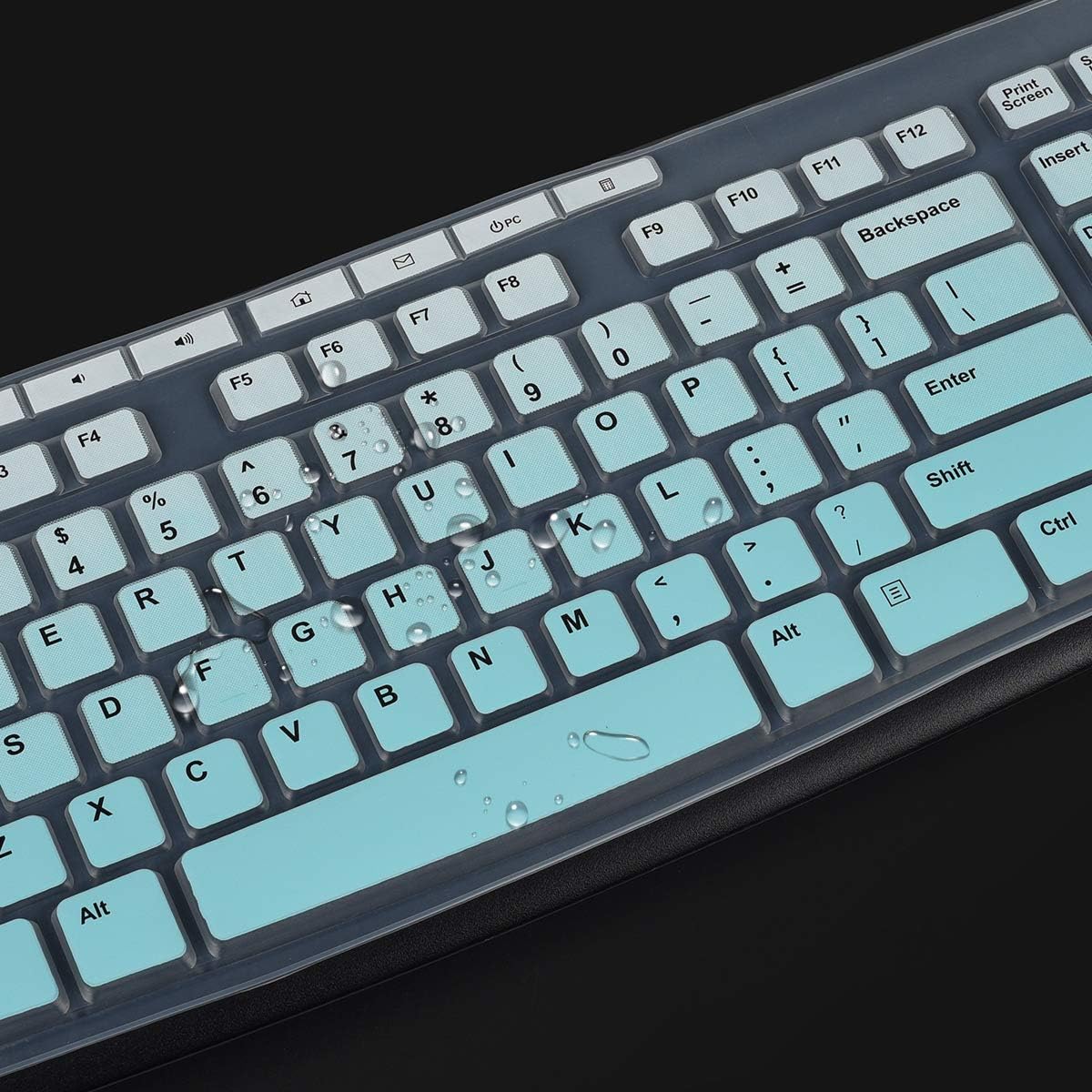 Keyboard Cover for Logitech MK370 MK295 MK270 K270 Wireless Keyboard, Logitech MK295 MK270 Keyboard Accesseries, MK370 Keyboard Skin Protector - Gradual Mint