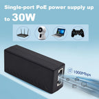 Gigabit PoE+ Injector Adapter - 30W 48V Power Over Ethernet Plus - 10/100/1000Mbps, IEEE 802.3af/at Compliant - Up to 100 M (328 ft) Range, by ThePoEstore