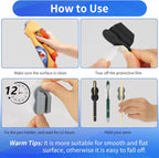 12PCS Pen Holder for Desk, Upgraded Adhesive Pen Pencil Holder for Desk Wall Clipboard Car Silicone Pens Markers Pencils Organizer Teacher Supplies Office Supplies (12PCS Multicolor)