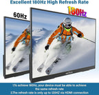 InnoView 2K 180HZ Portable Monitor, 18" OD Gameplus 2560x1600 QHD 100% sRGB Portable Gaming Monitor with Kickstand HDR FreeSync Travel Monitors for Game Console, PS5, Switch, PC, Phone