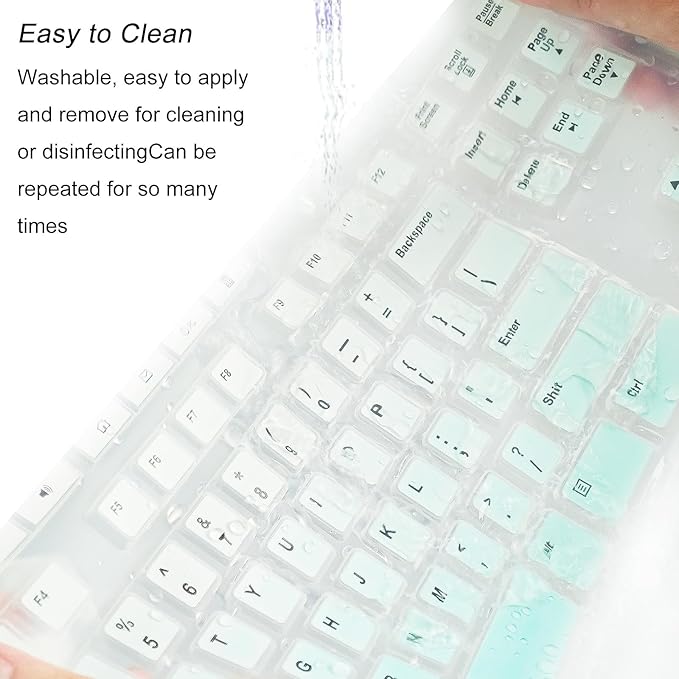 Keyboard Cover Silicone for Logitech K200 K260 K270, Keyboard Cover for Logitech K200 K260 K270 Ergonomic Wireless Keyboards, MK200 MK260 Keyboard Skin Waterproof Dustproof (Mint Green)