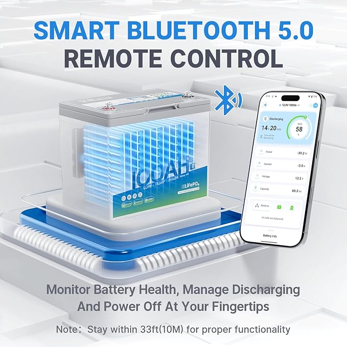 Redodo 12V 100Ah LiFePO4 Battery Bluetooth, Low-Temp Protection BCI Group 24 Lithium Battery for Trolling Motor, Bulit-in 100A Smart BMS, Perfect for Marine, Boat, RV, Solar and Off Grid