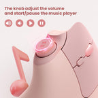 seenda Ergonomic Mouse Rechargeable, USB+Dual Bluetooth, MOU-302 Vertical Wireless Mouse with Volume Knob, Quiet Clicks, Multi-Device Cordless Mice Compatible for Windows, PC, Laptop, Mac OS, Pink