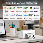 Bluetooth Thermal Shipping Label Printer, Wireless 4x6 Shipping Label Printer for Packages, High-Speed Thermal Printer Compatible with Android, iOS & Windows for Amazon, Ebay, Shopify, USPS