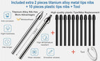 Soft Metal Nibs Tips Replacement For Samsung Galaxy Tab S10 Ultra Spen S9 S8 S7 S10+ S9+ S8+ Tab S9 Ultra S6 Lite S24 S23 S22 Ultra Note 9 Note 8 S Pen King Write + Tool, 10Pcs Standard + 2 Pcs Metal