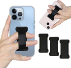 Phone Grip Holder for Hand, Universal Finger Strap Phone Holder, Finger Selfie Grip Compatible with Most Smartphones - 3Pack(Black)