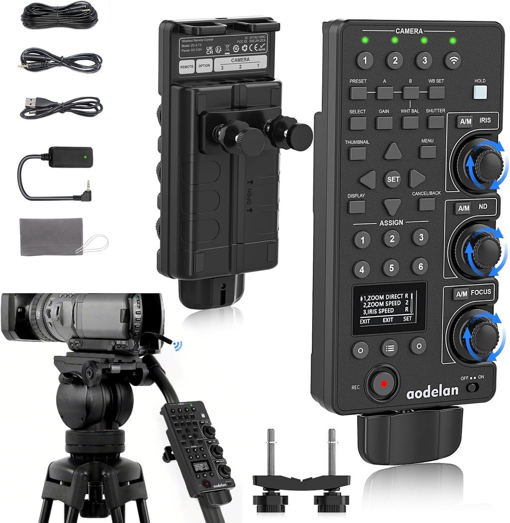 Wireless and Wired Remote Commander & Lanc Camera Zoom Controller for Sony – Focus, Iris, Zoom, ND Adjust, Daisy Chain – Replaces Sony RM-30BP – Compatible with HXR-NX5R, PXW-FS7,PXW-Z280, MCX-500