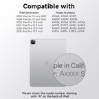 Keyboard Case for 12.9 inch iPad Pro 6/5/4/3rd Gen & 13 inch iPad Air (2025 M3, 2024 M2) Wireless Keyboard with Trackpad 7 Color Backlit, Transparent Protective Cover with Pencil Holder (White)