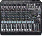 W IN-MIX DX12 Professional DJ Audio Mixer 12 Channel with 99 DSP Effects,7-band EQ,Independent 48V Phantom Power&Mute Button,Bluetooth Function,USB Interface Recording For Studio & Stage