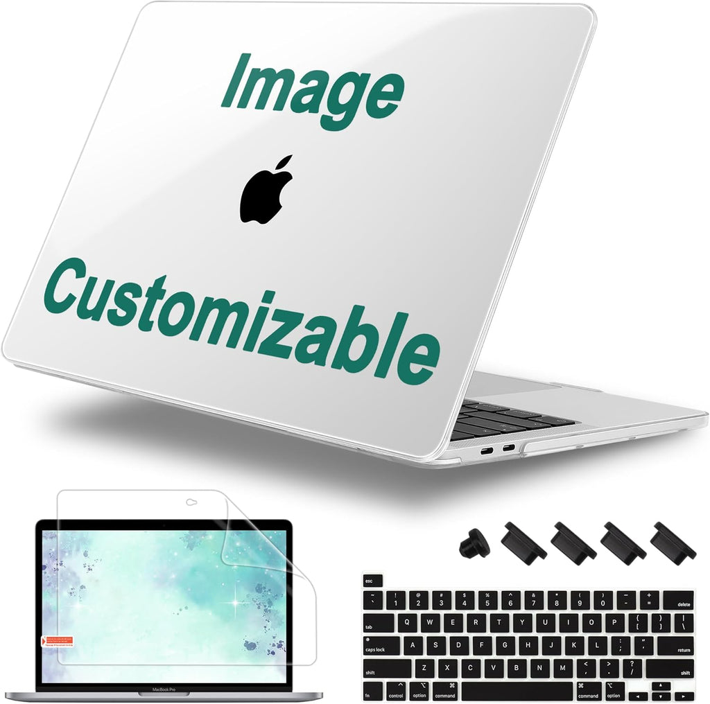 Compatible with MacBook Pro 13 inch Case M2 2024, 2023, 2022-2016 A2338 M1 A2251 A2289 A2159 A1989 A1708 A1706, Plastic Hard Shell Case with Keyboard Cover, Custom Personalized Image