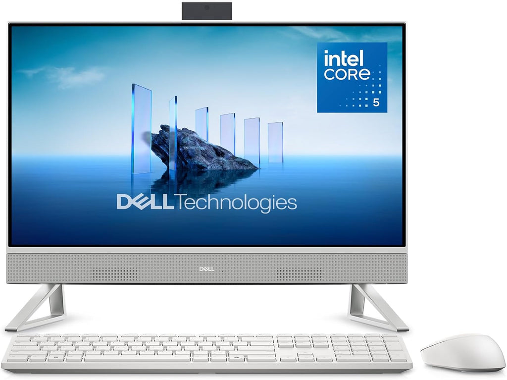 Dell 24 All-in-One Desktop ec24250-23.8-inch FHD Touch Display, Intel Core 5 Processor 120U, Intel Graphics, 16GB DDR5 RAM, 512GB SSD, Windows 11 Home, Onsite Service+6 Months Retail Migrate - White