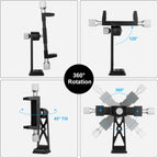 Peastrex Metal Phone Tripod Mount Extra Deep Clamp with Arca Port Cold Shoe 360°Ball Head Cellphone Tripod Adapter for iPhone Galaxy Smartphone Stand Holder for Vlogging Video Camera Monitor