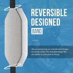 Phone Grip Strap - Reversible Finger Holder for Phone Back, Customizable Anti-Slip Design, Wireless Charging Compatible Detachable Holder for iPhone - Metallic Silver