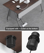 Pop up Outlet for Countertop with 15W Wireless Charger,65W USB C Charging Station,4 Outlets,2 USB C,USB A,Tamper Resistant Receptacle,4.7'' Hole Power Grommet,Office Power Supply,Black