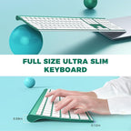 Wireless Keyboard and Mouse, Vssoplor 2.4GHz Rechargeable Compact Quiet Full-Size Keyboard and Mouse Combo with Nano USB Receiver for Windows, Laptop, PC, Notebook-Blackish Green