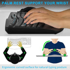 Wireless Keyboard and Mouse Combo, Full Size Wave Keys Ergonomic 2.4G Keyboard with Wrist Rest for Natural Typing, 3 DPI Adjustable Ergonomic Silent Mouse for Computer/Laptop/Windows/Mac (Black)