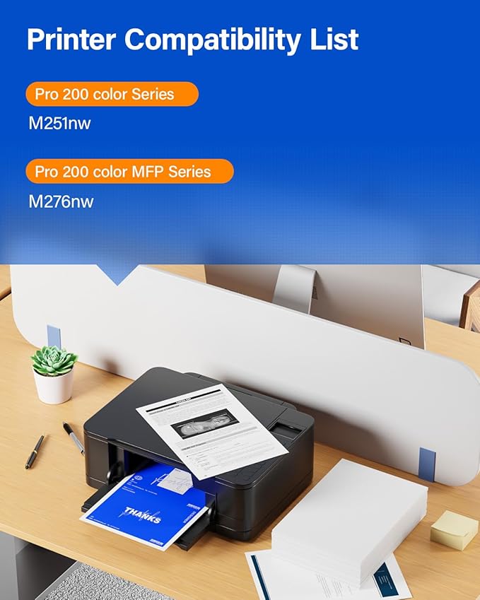 131A 131X High Yield Toner Cartridge 4-Pack Black Cyan Yellow Magenta Replacement for HP 131A CF210A CF211A CF212A CF213A Compatible for HP LaserJet Pro 200 color MFP M276nw M276n M251nw M251n Printer