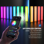 NEEWER RGB1 LED Tube Light Stick with Metal Barndoor, Handle, Touch Bar/APP Control, Magnetic Handheld RGB Video Light, 3200K-5600K CRI98+ Dimmable Photography Lighting with 6400mAh Battery, 17 Scenes