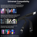 Samsung Galaxy S25 Headphone Adapter, 2 in 1 USB C to 3.5mm Aux Audio Jack with 60W Fast Charging Dongle Cable for Galaxy S25 S24 S23 Ultra A17 A56 A16 A15 A14 A54 iPhone 17 16 15 Pro Max Pixel 10 9 8