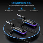 LEKATO Wireless Guitar System UHF Wireless Guitar Transmitter Receiver Rechargeable Audio Wireless Guitar Transmitter and Receiver with 70 Channels Wireless for Guitar Bass Electric Instruments (Blue)