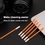 Wellgler's Cleaning Swab Kit,Multi-Purpose Foam Cleaning Swabs,for Printers, Inkjets, Cameras, Automotive, Optics, Sensors, Guns,Arts and Crafts, Automotive Detailing(orange100pcs)