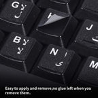 2PCS Arabic-English Keyboard Stickers - Black Background with White Font for Computer, Laptop, Notebook, Desktop - Matte Arabic Keyboard Alphabet Stickers