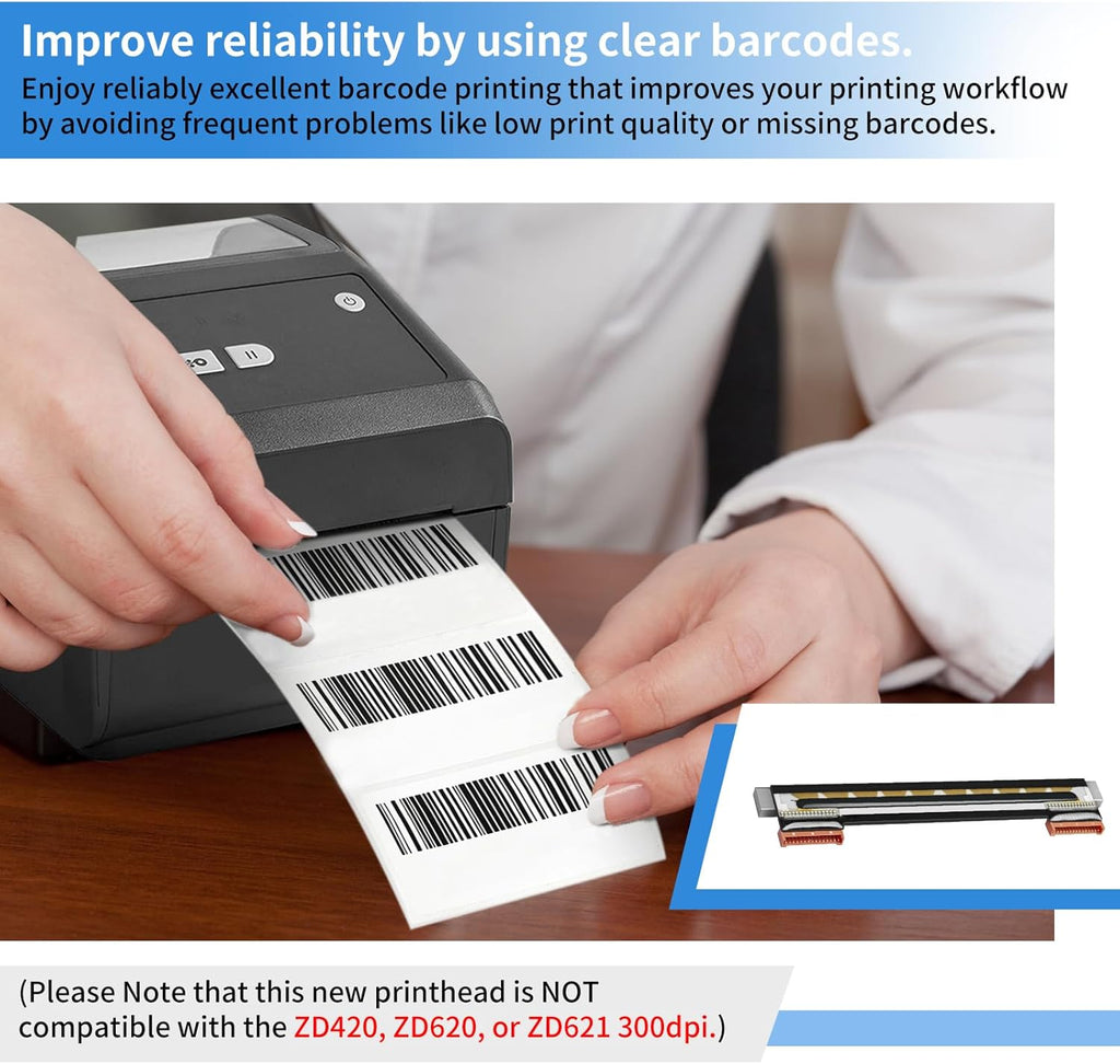 P1080383-226 Printhead Replacement [New Version 2025] for Zebra ZD420 ZD620 Print Head Thermal Desktop Printer Printhead Kit 203dpi P1080383-415 (Not for 300dpi)