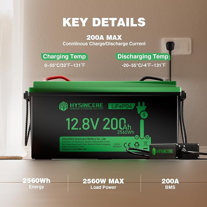 12V 200Ah LiFePO4 Lithium Battery Built-in 200A BMS, Max.2560Wh Energy, 10 Years Lifetime 15000+ Cycles, Perfect for RV Solar Energy Storage Marine Trolling Motor -2 Packs