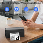 Bluetooth Thermal Shipping Label Printer, Wireless 4x6 Shipping Label Printer for Packages, High-Speed Thermal Printer Compatible with Android, iOS & Windows for Amazon, Ebay, Shopify, USPS