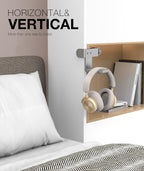 Foldable Headphone Stand and Hook – Aluminum Headset Holder Clamp Mount Under Desk, Universal Fit for Gaming Headphones, Space-Saving Hanger Organizer