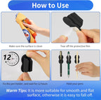 Adhesive Pen Pencil Holder for Desk Wall, 12PCS Marker Holder for Whiteboard Silicone Pen Holder for Clipboard Office Essentials Teacher Supplies (12PCS Black)