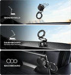 Latest Upgraded Suction Cup Phone Mount Nano Gel 360°Phone Stand Vacuum Magnetic Car Phone Holder for MagSafe Car Mount 110 LBS Car Accessories for iPhone 16/15/14/13/12 / Android